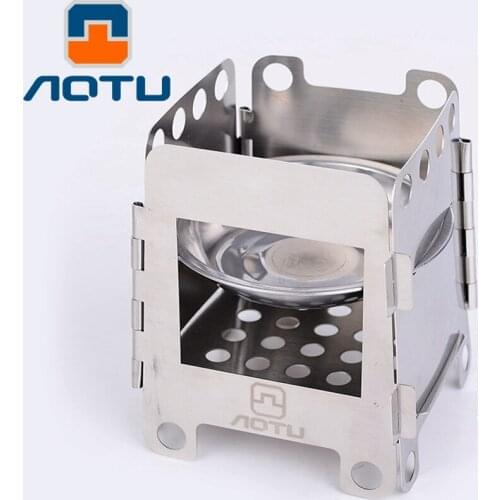 Folding Wood Stove Alcohol Stove Portable Ultralight Outdoor Picnic Cook BBQ Burners Titanium Camping Fishing Hiking Stove