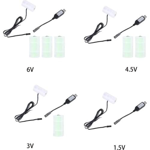 USB to C Cell Battery Eliminator Cable Replace 1-4pcs C Size 1.5V Batteries for Clocks, Remotes Toys Electronic Devic