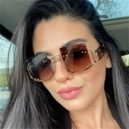 Retro sunglasses womens 2020 shades eyewear goggles luxury brand designer Square Sunglasses gradient unisex oversized glasses