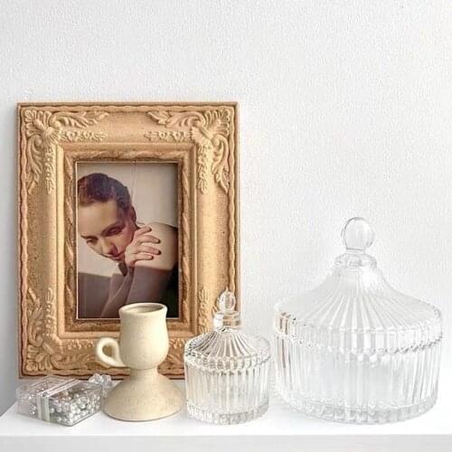 Ancient Crystal Jar Candy Scented Candle Jewelry Cotton Swab Storage Glass