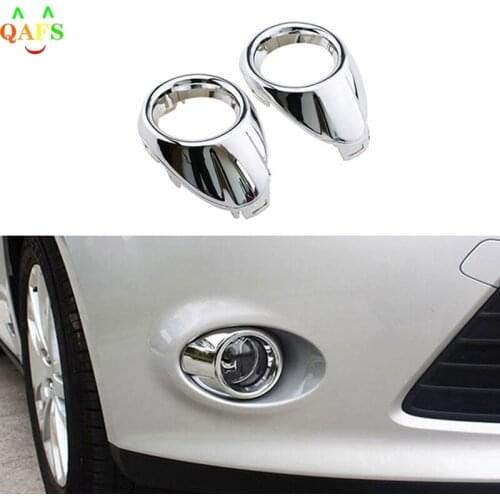 Car Styling Front Fog Lamp Frame Cover For Ford Focus 3 Accessories Abs Chrome 2pcs Per SetModified Head Fog Light Decoration