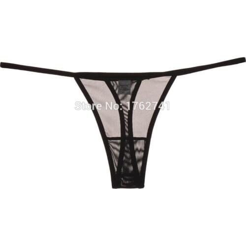 Sexy Womens Thongs Sheer G-strings Underwear Black Transparent Panties Lingerie