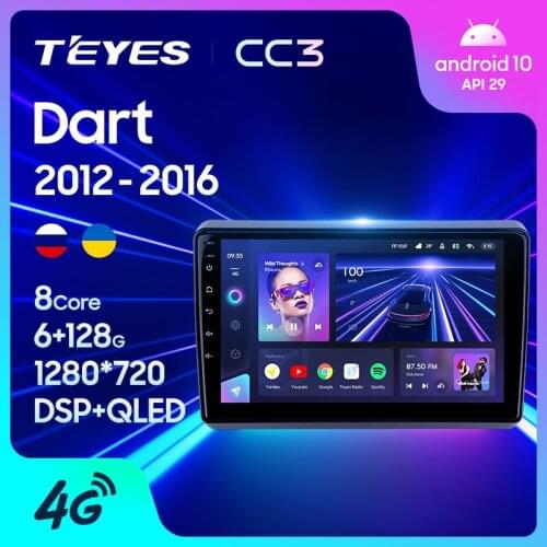 TEYES CC3 For Dodge Dart 2012 - 2016 Car Radio Multimedia Video Player Navigation stereo GPS Android 10 No 2din 2 din dvd