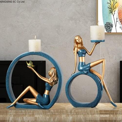 Creative Candle Holder Girl Yoga Ornaments Crafts Modern Minimalist Furnishings Romantic Dinner Decoration Home Decoration
