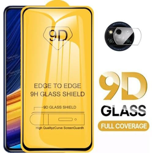 9D Full Glue Tempered Glass For Xiaomi Poco X3 Pro Camera Glass Screen Protector PocoX3 PocoPhone X 3 NFC Cover Protective Film