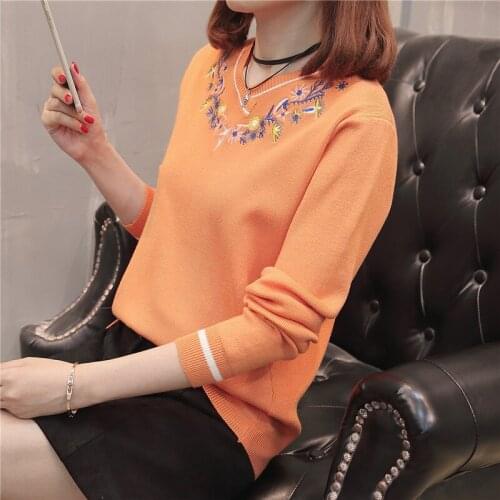 Poncho Sweater Women Pullover Autumn V-neck Embroidered Knitted Render Unlined Upper Garment Of Cultivate Morality Dress F3116