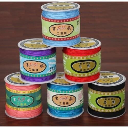 0.8mm) 100 Yard Mix Color Nylon Satin Chinese Knot Cord Silky Macrame Cord For DIY Necklace & Bracelets Jewelry & Craft Making