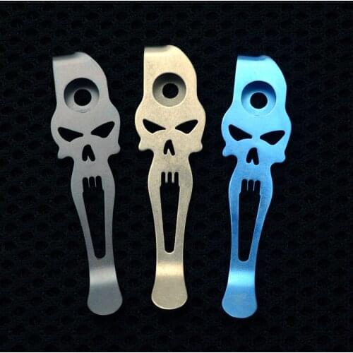 1 pc TC4 Titanium Alloy Pocket Knife Back Clip For Rick Hinderer SNG SMF ZT Design 1 Hole Design 3.6mm Diameter Knife Make DIY