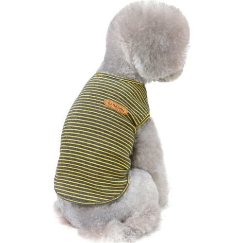 1PC Pet Dog Vest T-shirt Summer Cooling Thin Pets Clothes Print Puppy Poodle Teddy Chihuahua Strip Soft Clothing
