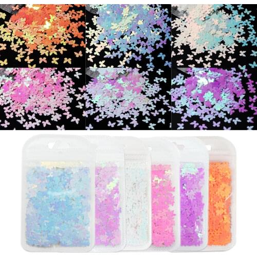 6 Bags Butterfly Plum Flower Sequins Glitter For Resin Mold Filling Jewelry Making Nail Art Decor Resin Shaker Filler Pigment