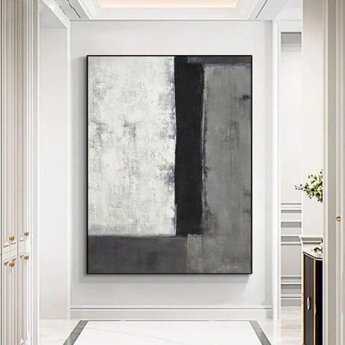 Abstract Creative Grey Color Canvas Painting posters and Minimalist Style Art Wall Pictures for Living Room Bedroom Aisle