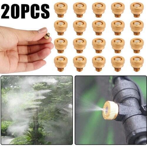 Areyourshop 20X Brass Water Sprinkler Watering Spray Nozzle For Mist Cooling System 0.012" 10/24