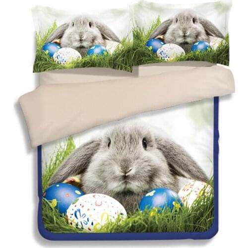 Free shipping 3d animal rabbit twin/single full queen size duvet cover flat sheet sabanas pillow case 3/4pcs bedding set
