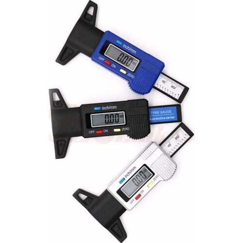 Digital Car Tyre Tire Tread Depth Gauge Meter Measurer Tool Caliper Thickness Gauges Tread Brake Pad Shoe Tire Monitoring System
