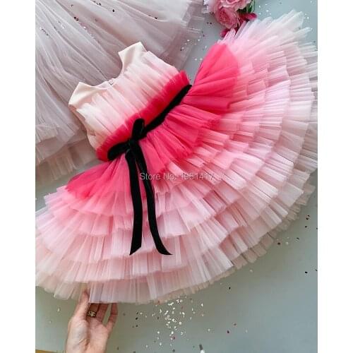 Baby Baptism Dress Lace Princess Gown Summer Infant Graduated Color Birthday Dress Christmas Party Dress Newborn Girl Clothes