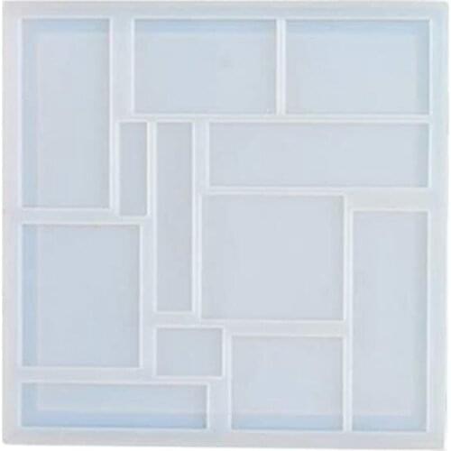 Puzzle Resin Mold Silicone Tangram Geometric Jigsaw Game Mold Double Sided Tray Mold Epoxy Resin Casting DIY Crafts