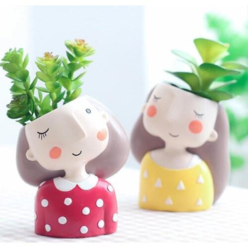 Garland Girl Succulent Plants Flower Pot Home Gardening Landscape Decor Gift Garden Decor Pot Desktop Flower Pot Vase Office Bon