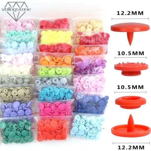 KAM Round Snaps Buttons For Bib 20 Sets T5 Plastic Cover Press Button Fastener Snap For Clothes Accessories DIY Crafts 35Colors