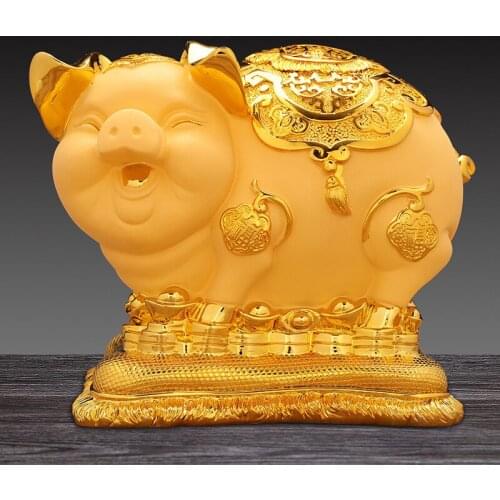 Piggy bank Chinese 12 Zodiac Flying Pig Statue Home Decoration Resin Lucky Animal Figurine Small Table Desk Ornaments WSHYUFEI