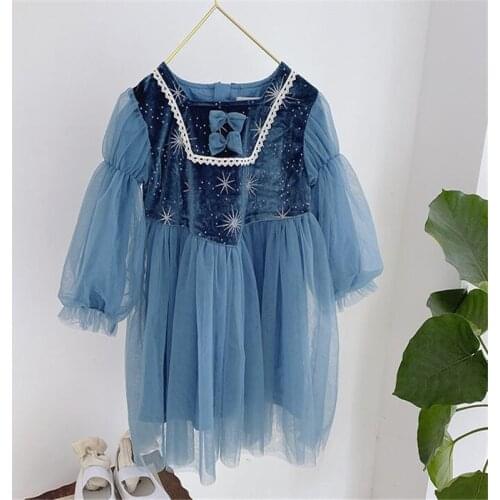 Disney Frozen Elsa Anna Summer Princess Dress Baby Kids Girl Mesh Dresses Snow Queen Party Birthday Costume Childrens Clothing