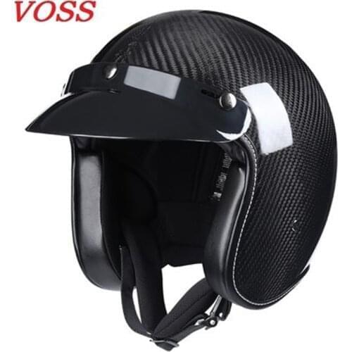 Carbon fibre 2002 latest motorcycle helmet DOT approved retro motorcycle capacete unisex 3/4 helmet cafe racer helmet vintage