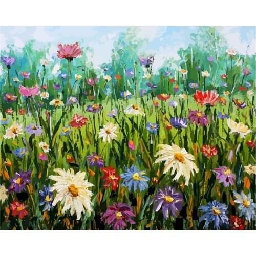 Flower DIY Cross Stitch Embroidery 11CT Kits Craft Needlework Set Cotton Thread Printed Canvas Home Decoration Dropshipping