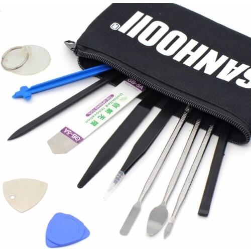 SANHOOII 12in1 Mobile Phone Repair Tools Kit Spudger Pry Screen Opening Tool Teardown for iPhone 7 6S 6 Samsung Phone Hand Tools