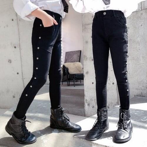 OBOVATUS Black Jeans For Girls