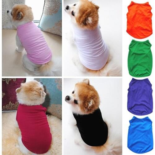 Solid Color Pet Clothes Thin T-shirts Puppy Vest Breathable Dog Costume Small Summer Clothes Puppy Cat T-shirt Pet Supplies