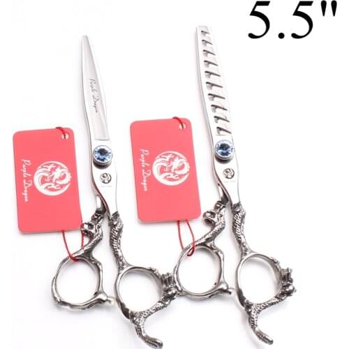 Z9006 5.5" 440C Purple Dragon Hairdressers Scissors Haircut Shears Cutting Shears Thinning Scissors Professional Hair Scissors