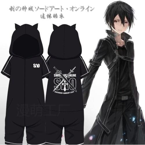 Anime Sword Art Online Cosplay pajamas Cos Halloween Party men&women Cotton short sleeve pajamas Cosplay Costume