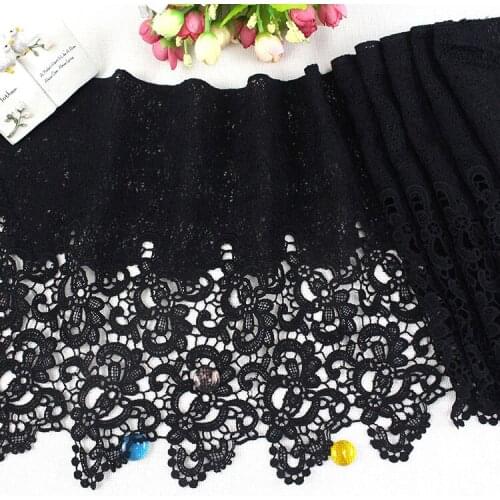 Clothing hem DIY water-soluble fabric hollow fabric lace accessories lace black wide 32cm fabric decoration