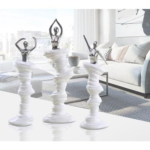 SIMPLE MODERN ABSTRACT FIGURE ART SCULPTURE ARTS WATER BALLET STATUE CERAMICS CRAFT HOME DECORATION LIVING ROOM OFFICE R3099