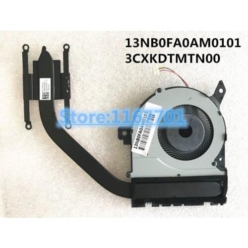 Laptop CPU cooling Radiator Heatsink Fan for Asus X405 X405U X405UA 13NB0FA0AM0101 3CXKDTMTN00 13NB0FN0AM0101 3CXKDTMTN10