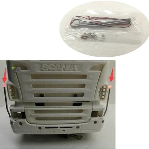 Rc Truck V8 Logo LED Lights Fit For 1/14 Scale Remote Control Toys Car Tamiya Scania R470 R620 R730 56323 Tractor Trailer Model