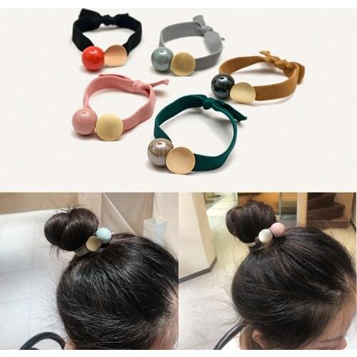 CHIMERA 5Pcs/Set Multicolor Elastic Hair Rubber Bands Acrylic Accessories Broadside Hair Ties Ropes For Women Girl Ponytail