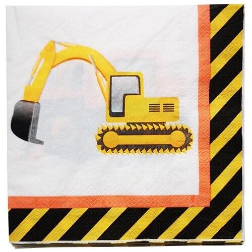 Christmas Cartoon Car Party Plate Napkins Tablecloth Cup Construction Vehicle Birthday Party Supplies Disposable Tableware Set