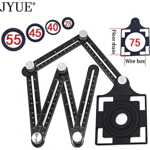 New construction tools aluminum alloy folding positioning ruler for DIY floor tile measuring tool adjustable tile hole locator