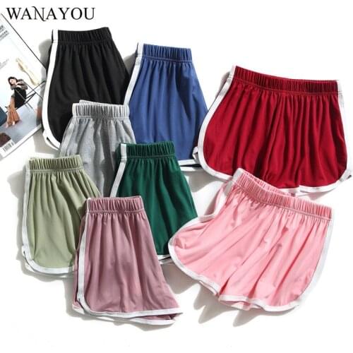 WANAYOU Loose Yoga Shorts Women Seamless Breathable Sports Shorts Summer Soild Color Running Fitness Vacation Beach Hot Pants