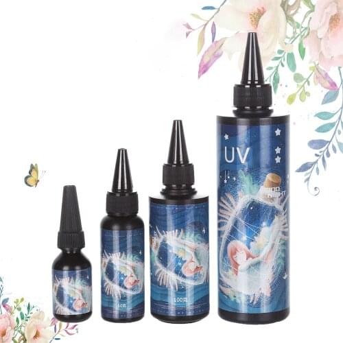 50g-250g UV Resin Hard Curing Resin Gule Jewelry Making Cure Sunlight Crafts Transparent Gule Thin Type
