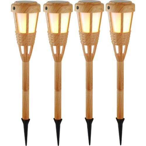 4PCS Outdoor Solar Flame Light Outdoor Solar Flame Flickering Torch Light Waterproof Garden Lamp For Courtyard Balcony Lawn