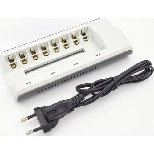 Palo P10 8 Slots Fast Smart Intelligent Battery Charger for AA / AAA NiCd NiMh Rechargeable Batteries EU / US Plug