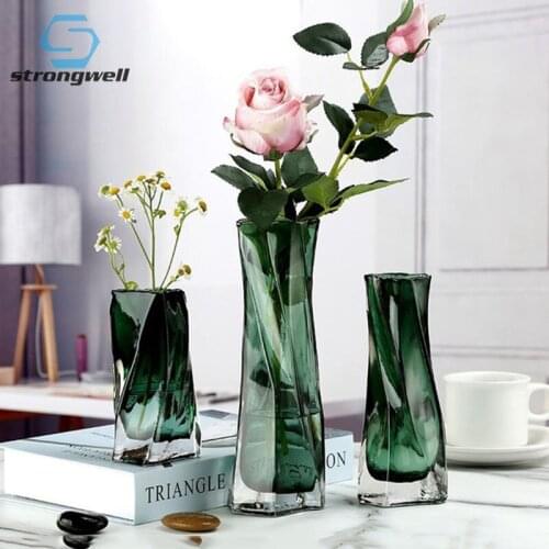 Strongwell 3D Solid Glass Vase Artware Home Living Room Decoration Ornament Housewarming Gifts Desktop Display Furnishings Gift
