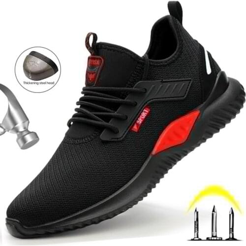 Safety Shoes With Metal Toe Boots Men Work Boots Breathable Sneakers Puncture-Proof Indestructible MenS Safety Work Boots