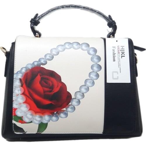 Chinese Style Print Flowers Women Bags Totes Handbags Ladies Genuine Leather Real Leather Designer Luxury Messenger Bag