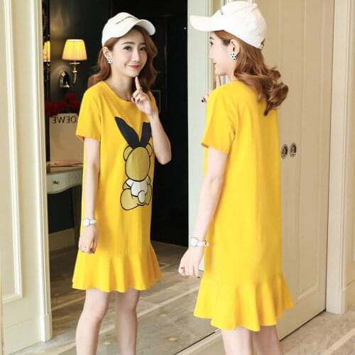 Women summer dress Spring 2019 fashion pullover dress plus size O-neck Collar Long sleeve dress