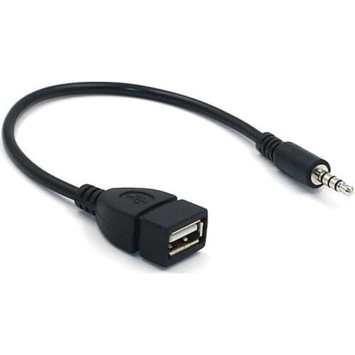 10pcs/lot Car MP3 Player Converter 3.5 mm Male AUX Audio Jack Plug To USB 2.0 Female Converter Cable Cord Adapte