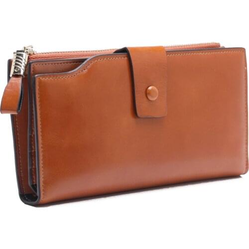 100% Genuine Leather woman Long Wallet Coin Purse Multi Card Holder Rfid Walet for Women PORTFOLIO Portomonee Male phone vallet