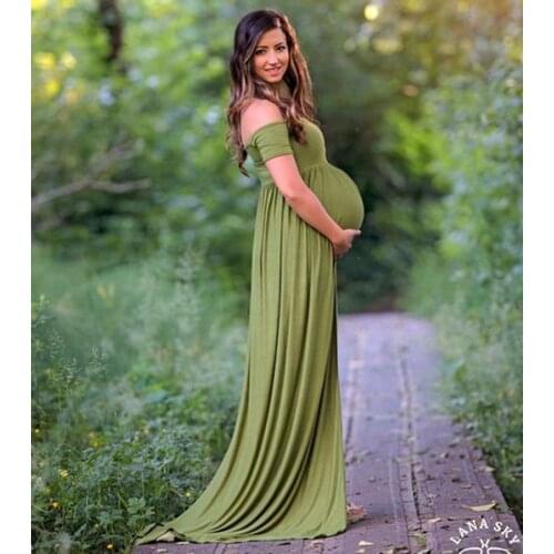 2017 Maternity Photography Props Fancy Maternity Dresses Pregnant Clothes Maxi Stretch Cotton Dress Photography Maternity Dress