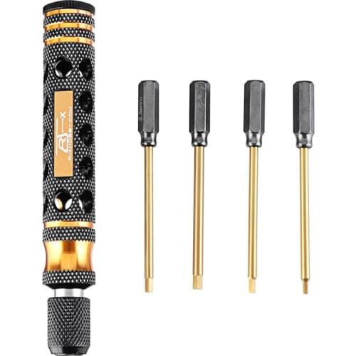 Durable Hard Alloy Steel RC Helicopter Drone Model Tool Inner Hex/Cross Screwdrivers Tools +Twist Drill + 6.35mm Handle